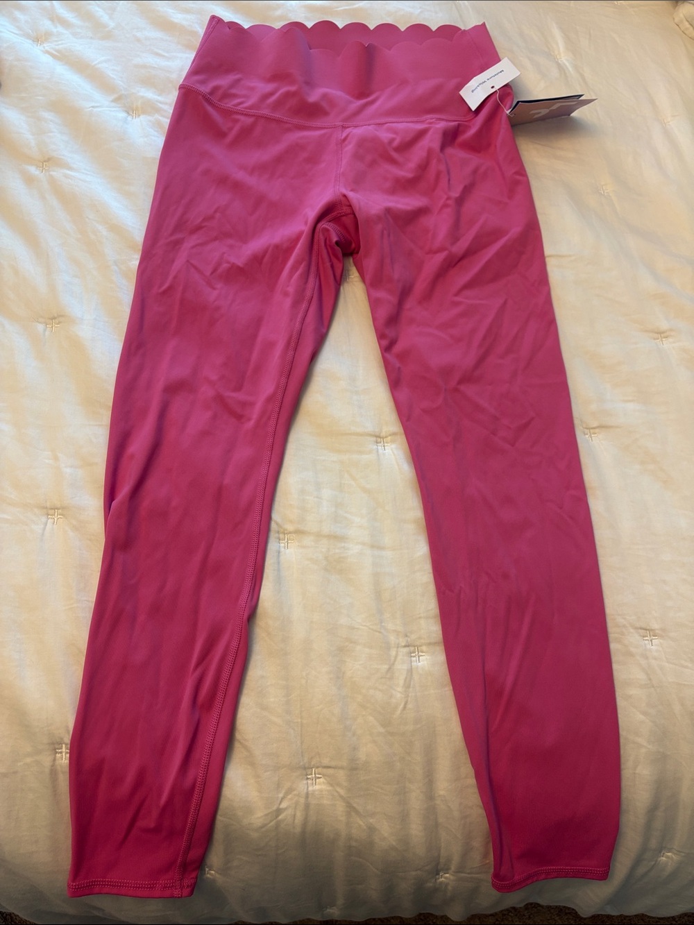 JoyLab Scallop-Waist Active Leggings - Magenta Pink